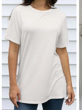 Grace & Lace Girlfriend Fit tee in Cream (L)